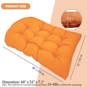 MQK egg chair cushion displayed on outdoor patio setting