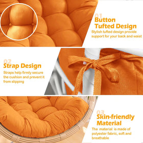 MQK cushion measures 48x32x7 inches for versatile egg chair fit