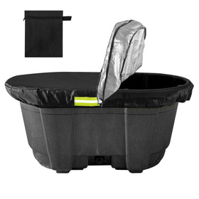MQLD Rubermaid 150 gallon stock tank cover with zipper, protecting from dust and weather.