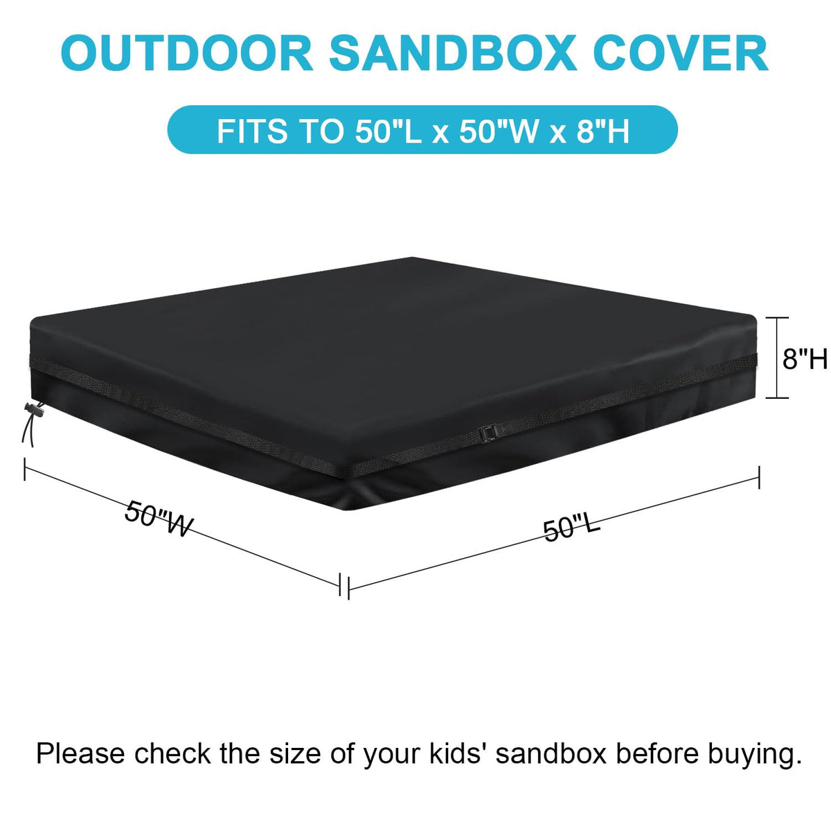 MQLD sandbox cover folded storage bag demonstrating easy stowage