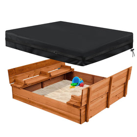 MQLD sandbox cover side view highlighting waterproof 600D fabric for rain protection