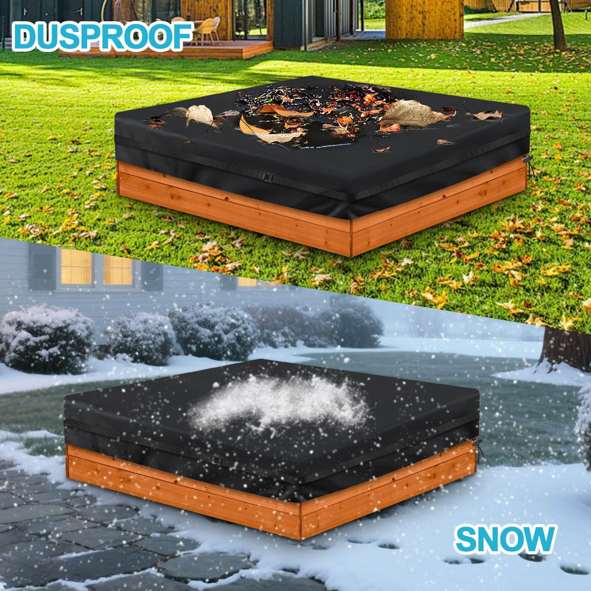 MQLD sandbox cover waterproof coating on heavy-duty fabric