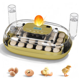 MQUPIN 24-egg incubator exterior top view for compact farm setup.