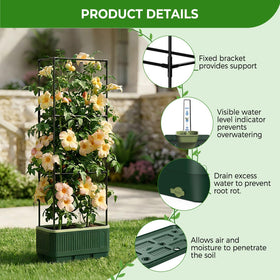 MQUPIN integrated trellis guides climbing plants like tomatoes and cucumbers.