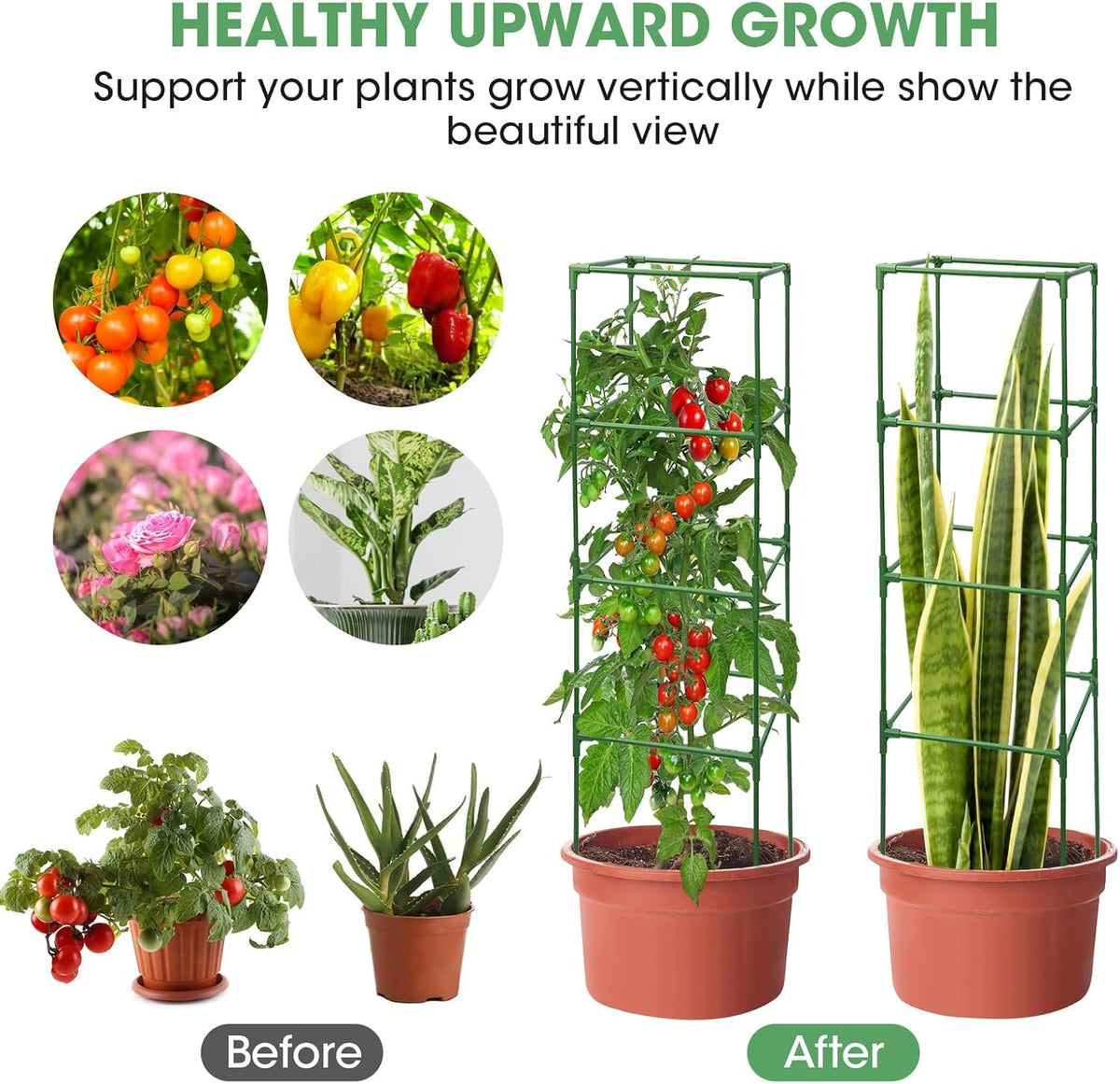 MQUPIN modular assembly lets you adjust height to suit different plant heights.