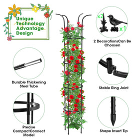 MQUPIN rustproof metal plant support trellis protects stems and lasts seasons.
