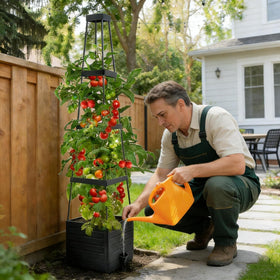 MQUPIN self-watering base keeps soil moist for busy gardeners