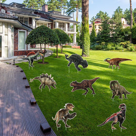 MQZQP dinosaur yard signs withstand rain and sun for reliable outdoor use.