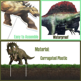 MQZQP dinosaur yard sign easy stake assembly supports quick yard setup.