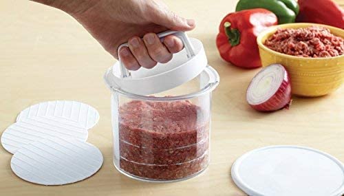 Mr. Bar-B-Q eight separating discs for precise burger portions and stacking.