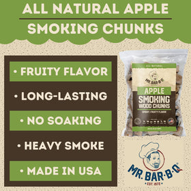 Mr. Bar-B-Q Apple Wood Chunks releasing fruity smoke for meats
