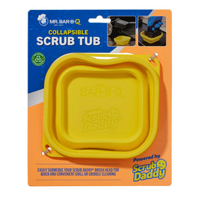 Mr. Bar-B-Q Collapsible Scrub Tub assembled for rapid grill brush cleaning.