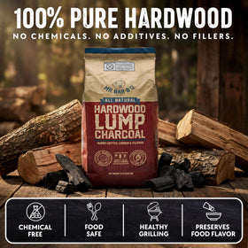 Mr. Bar-B-Q hardwood lump charcoal lights quickly for easy ignition.