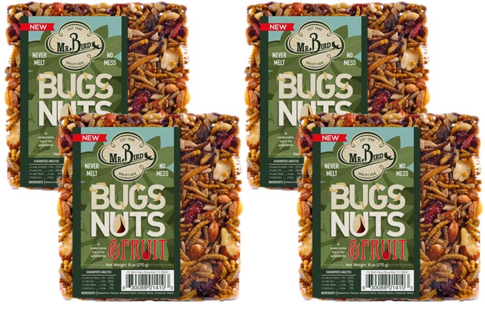 Mr. Bird Bugs Nuts Fruit block single hanging feeder attracts diverse wild birds