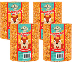 Mr. Bird Flaming Hot Feast cylinder front view attracts a wider variety of birds
