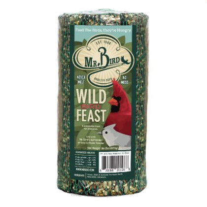 Mr. Bird Wild Bird Feast cylinder on feeder attracts varied backyard birds year-round