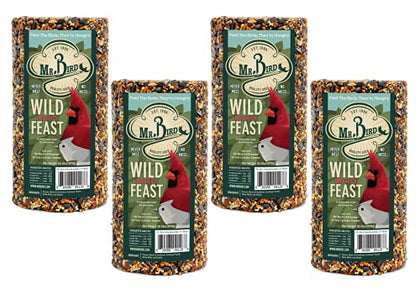 Mr. Bird Wild Bird Feast Cylinder hanging view for year-round, mess-free feeding