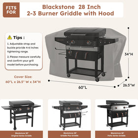 MR. COVER griddle cover with air vents keeps moisture out.