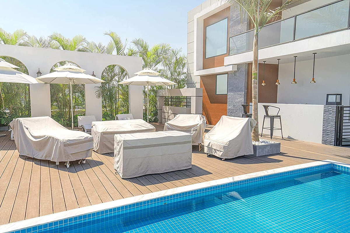 MR. COVER beige styling brightens patios and backyards