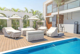 MR. COVER beige styling brightens patios and backyards
