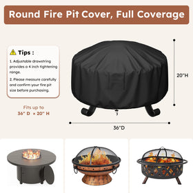 MR. COVER 36-inch round fire pit cover, side vent detail