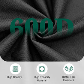 MR. COVER heavy-duty 600D polyester close-up highlights durability.
