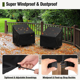MR. COVER patio chair cover double-stitched fabric resists tears.