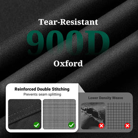 MR. COVER 900D Oxford fabric resists tears and fading for long-lasting use.