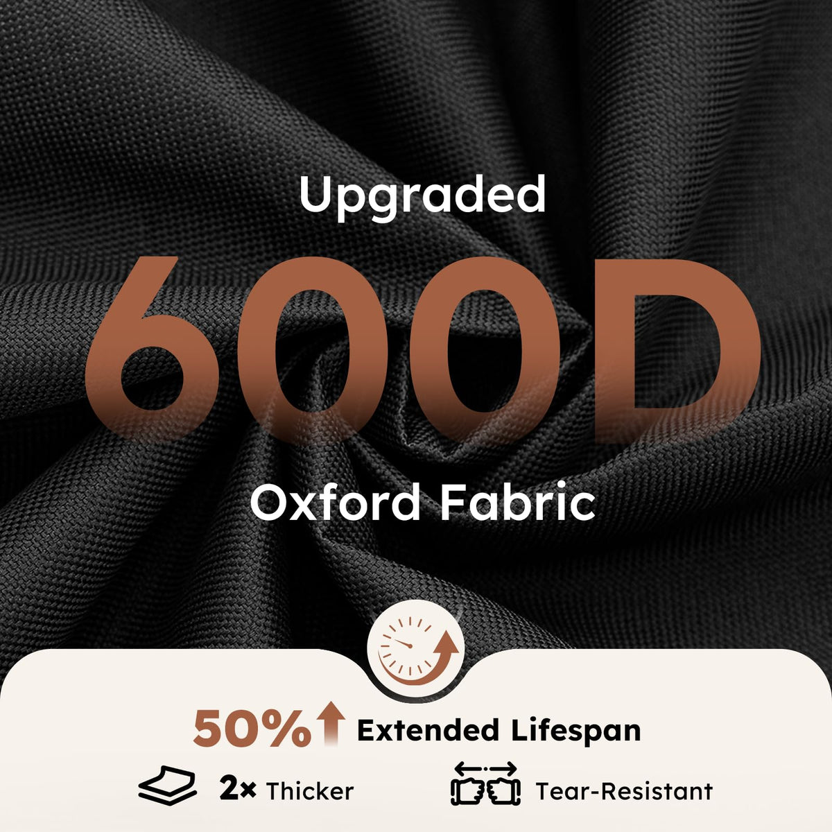 MR. COVER 600D waterproof fabric shields griddle from rain and snow.