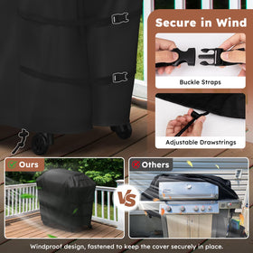 MR. COVER grill cover offers easy cleaning with a smooth rubber-coated surface.