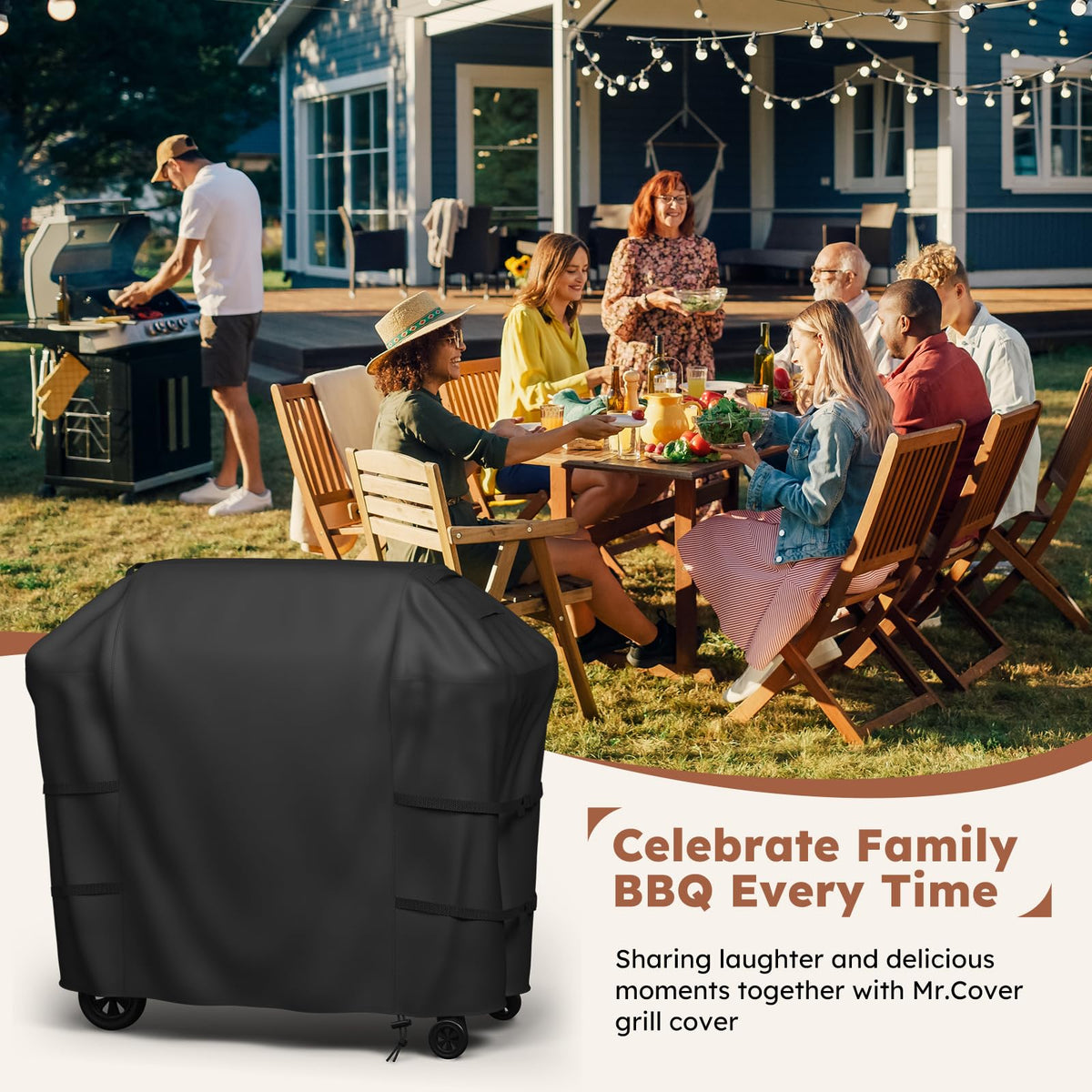 MR. COVER snug-fit design shields Weber Spirit II 210 without loose straps.