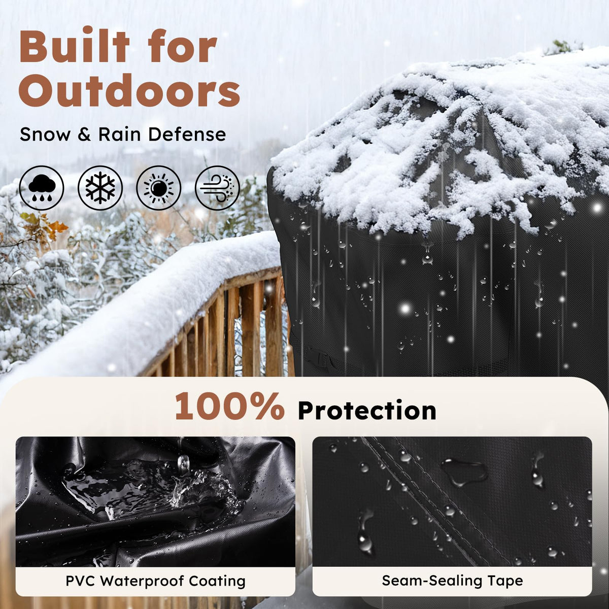 MR. COVER Weber Spirit II 210 cover with venting reduces moisture buildup.