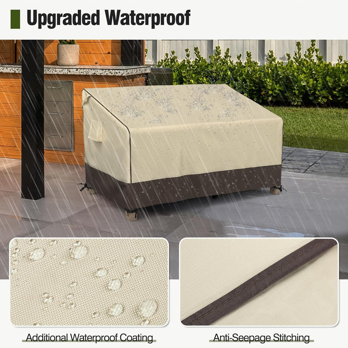 MR. COVER windproof buckles keep the cover secure during storms.