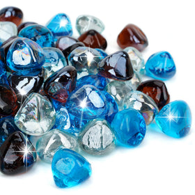 Mr. Fireglass Caribbean blue diamonds glow vividly in fire pits for dramatic ambiance.