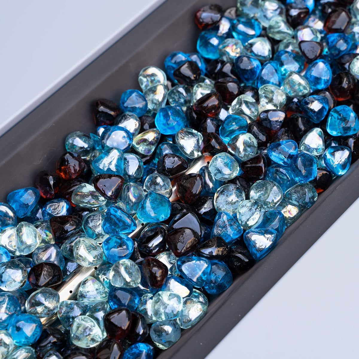 Mr. Fireglass 10lb diamonds garden-decor closeup highlights texture and shine.