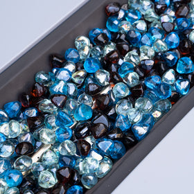 Mr. Fireglass 10lb diamonds garden-decor closeup highlights texture and shine.