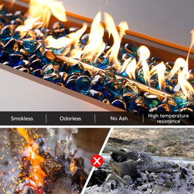 Mr. Fireglass clean safe no smoke for a tidy outdoor fire experience