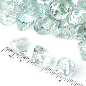Mr. Fireglass crystal ice fire glass 1-in demonstrates frost-like brilliance under light.
