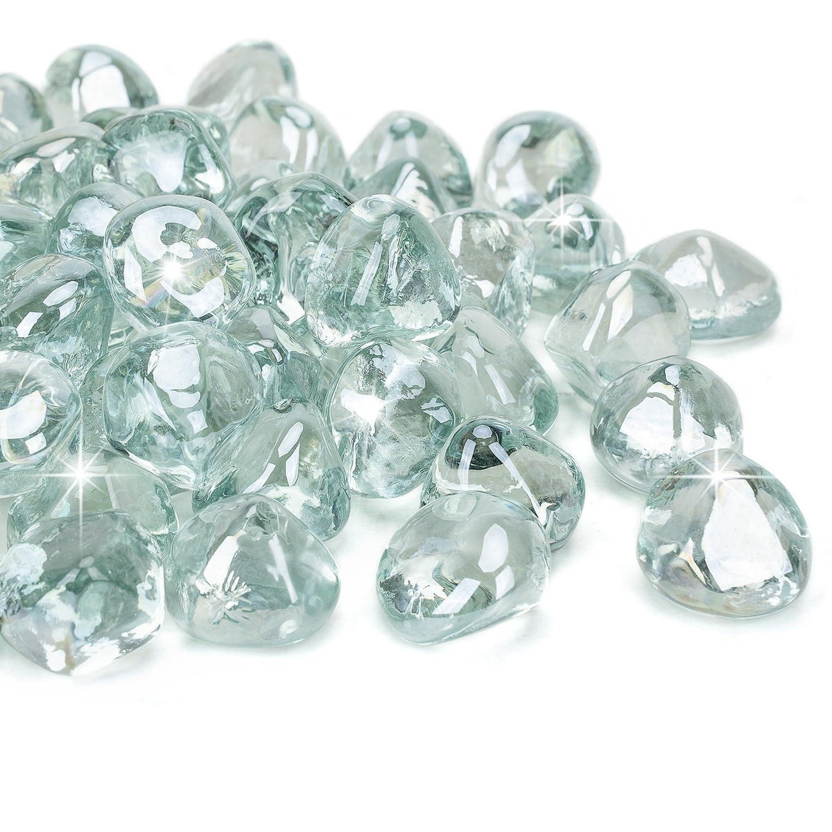 Mr. Fireglass diamond fire glass 10 lb shows day sparkle and night glow.