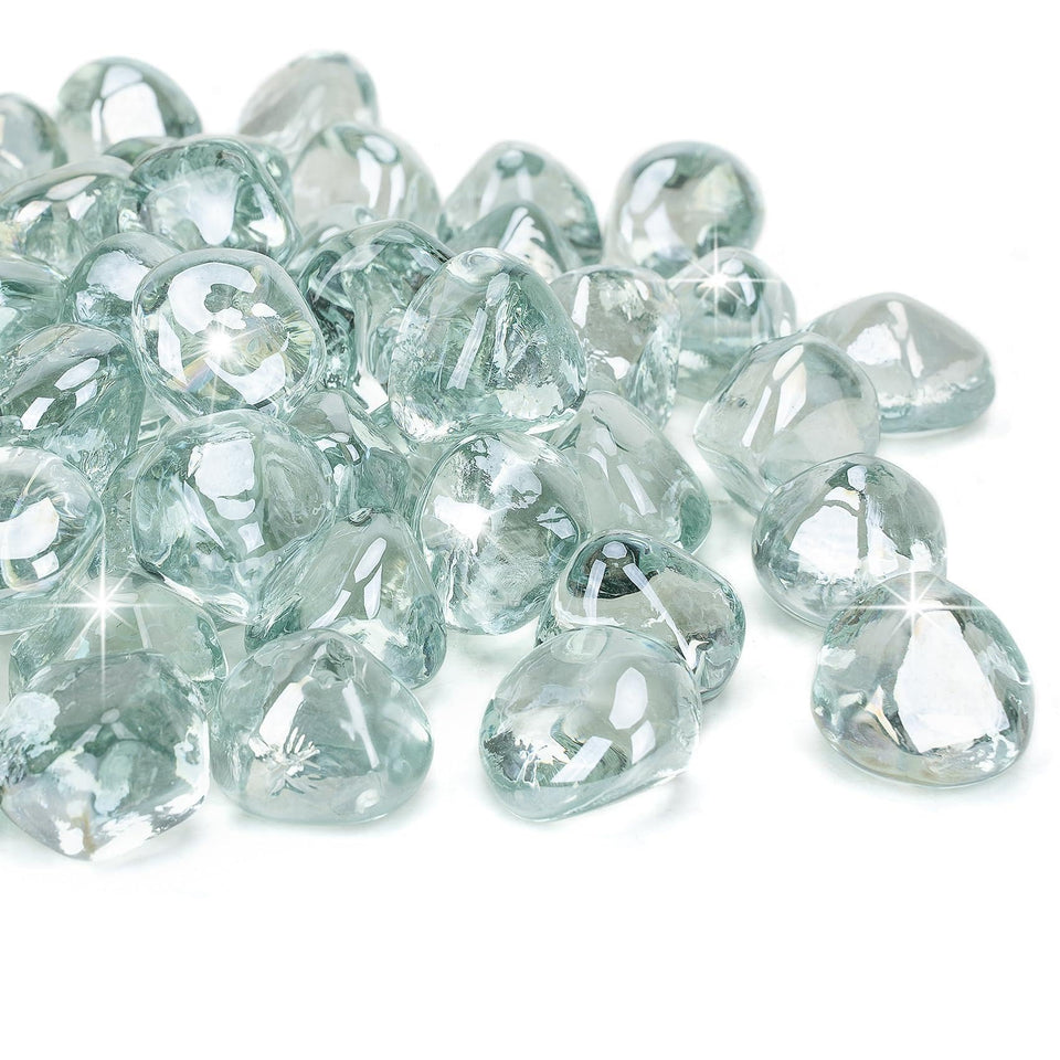 Mr. Fireglass diamond fire glass 10 lb shows day sparkle and night glow.