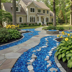 Mr. Fireglass Caribbean Blue diamond fire glass compatible with propane and natural gas pits