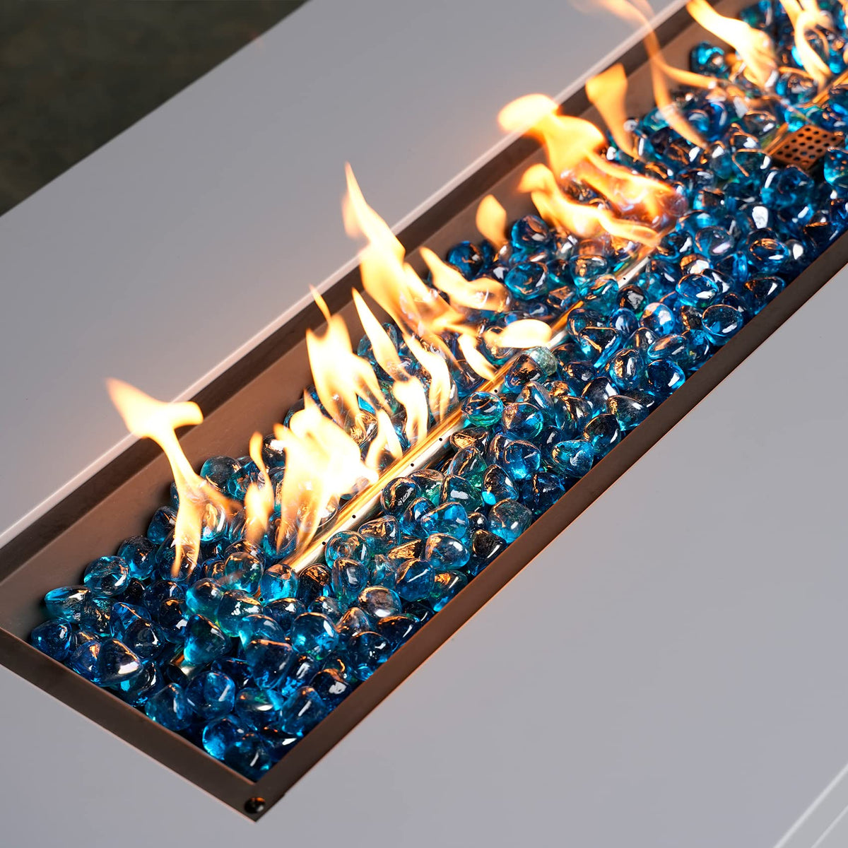 Mr. Fireglass Caribbean Blue diamond fire glass versatile for water features and decor