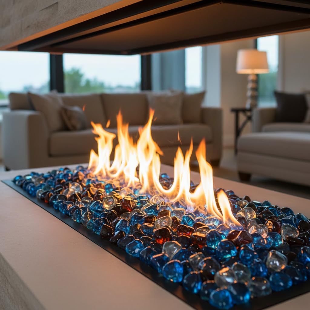 Mr. Fireglass fire-pit setup demonstrates easy installation and safe surface coverage.