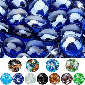 Mr. Fireglass half-inch round beads in royal cobalt blue for a vivid, flame-bright centerpiece.