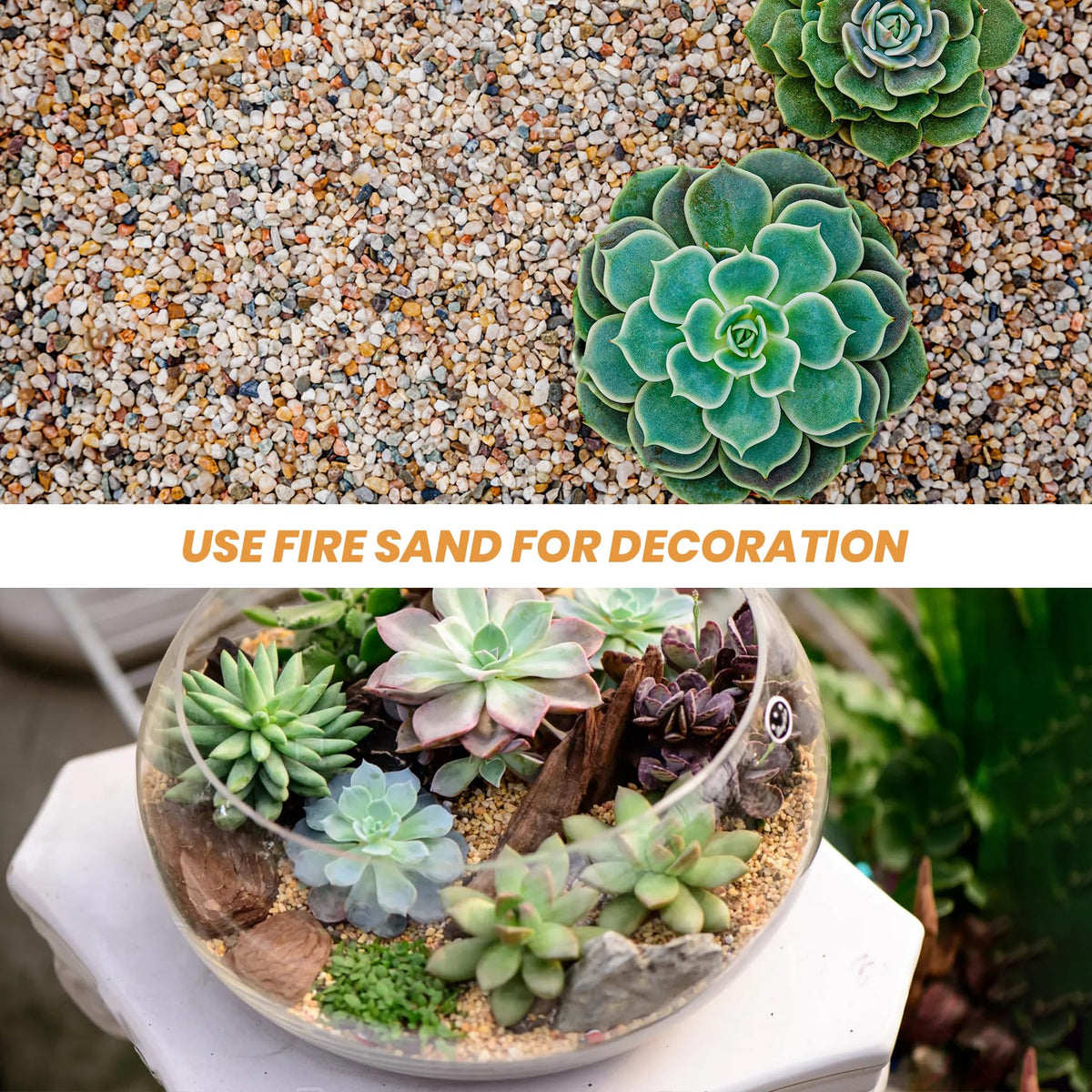Mr. Fireglass sand suitable for indoor and outdoor gas setups