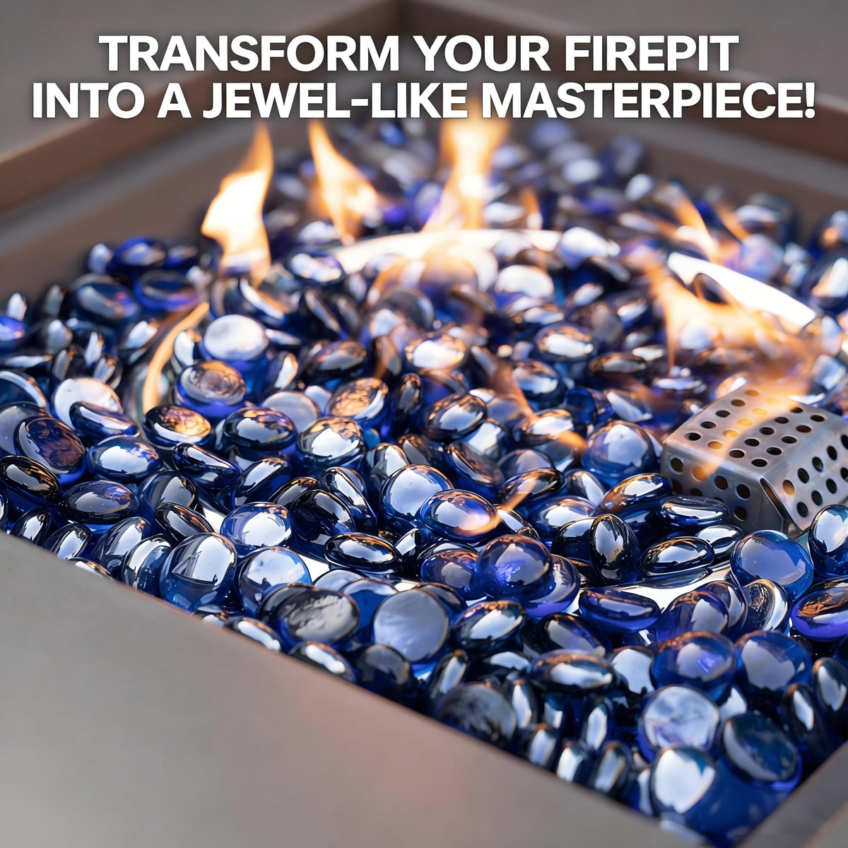 Mr. Fireglass jewel-like glow creates a luxurious ambiance without smoke or ash.