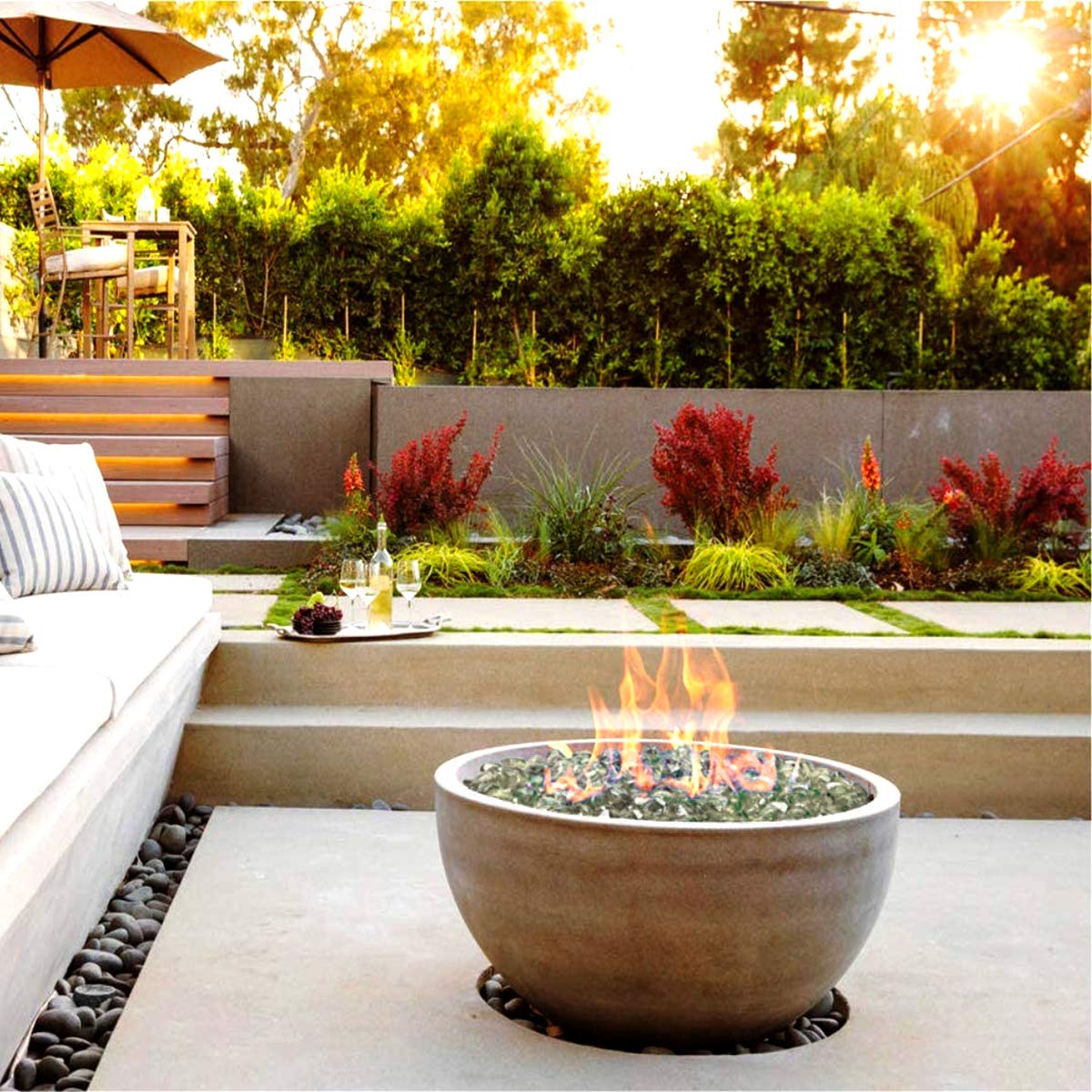 Mr. Fireglass landscape-decor-fire-glass serves as versatile garden accent.
