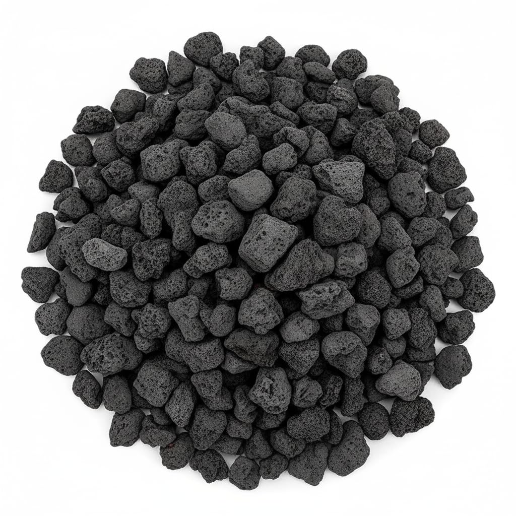 Mr. Fireglass lava rock close-up shows porous texture for efficient gas dispersion