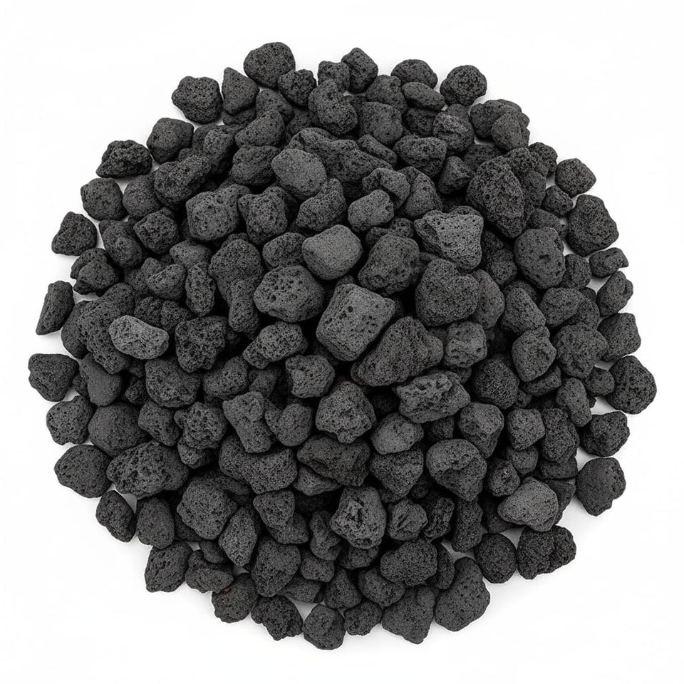 Mr. Fireglass lava rock close-up shows porous texture for efficient gas dispersion