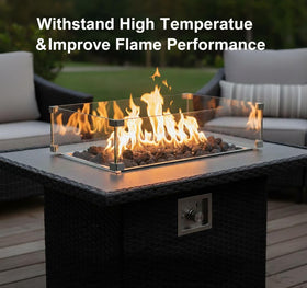 Mr. Fireglass lava rock ready for fire pit with under-glass setup for a balanced flame
